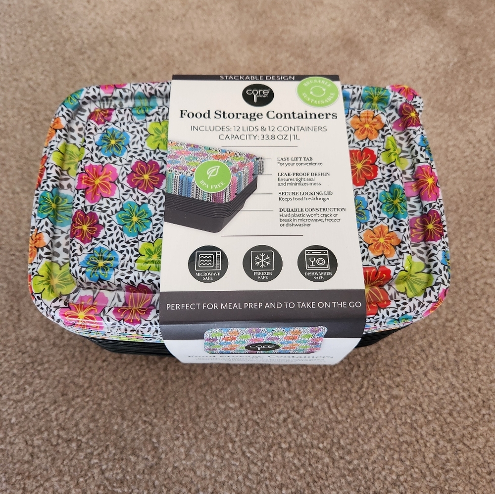 Food Storage containers rectangular floral new